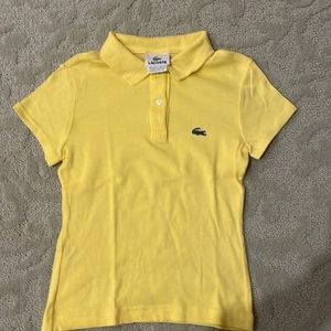 Girls Lacoste yellow polo shirt size 10